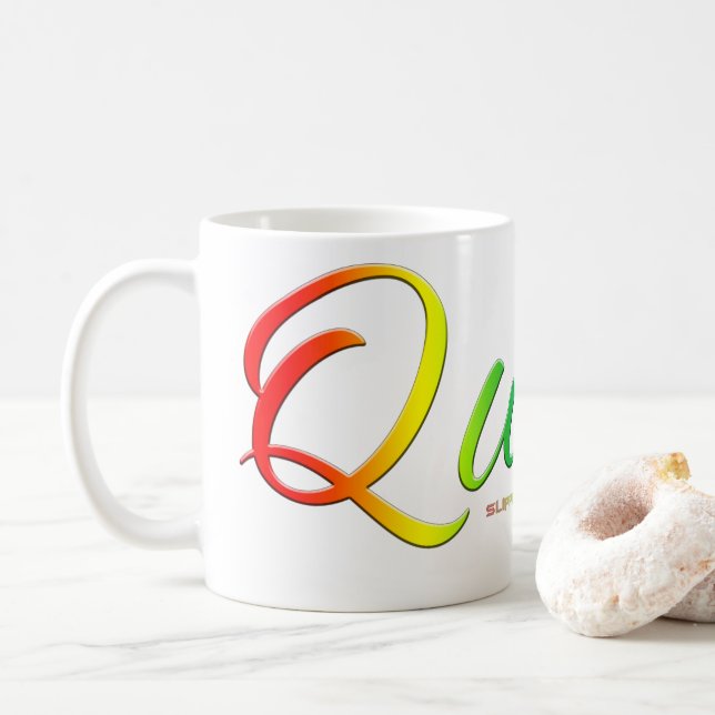 SlipperyJoe's queer single expressive word smooth  Coffee Mug (With Donut)