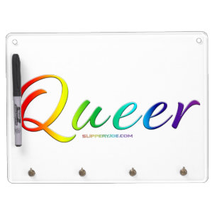 SlipperyJoe's queer single expressive word smooth Dry Erase Board With Keychain Holder