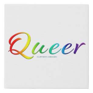 SlipperyJoe's queer single expressive word smooth Faux Canvas Print