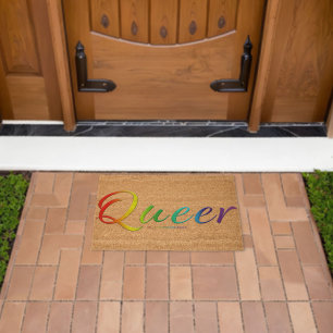 SlipperyJoe's queer single expressive word smooth Fiber Doormat