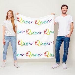 SlipperyJoe's queer single expressive word smooth Fleece Blanket