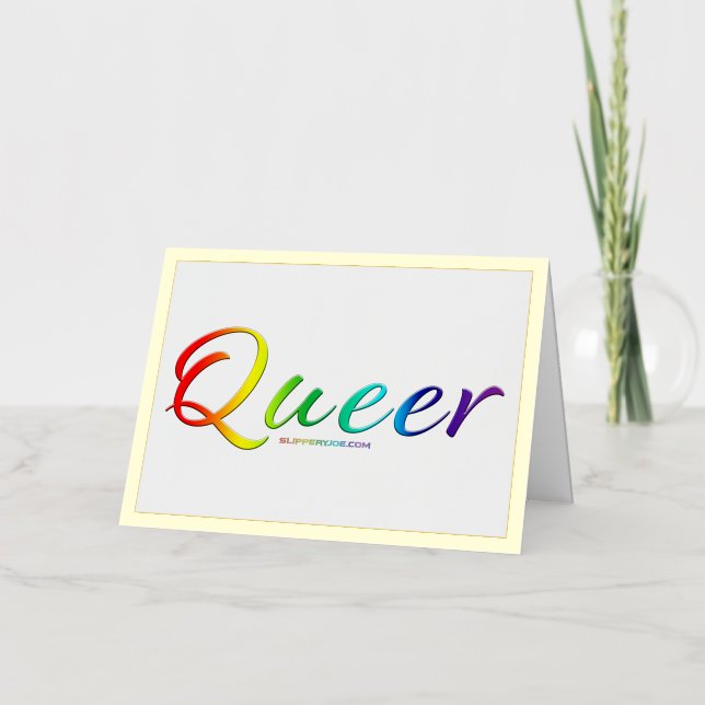 SlipperyJoe's queer single expressive word smooth  Foil Greeting Card (Front)