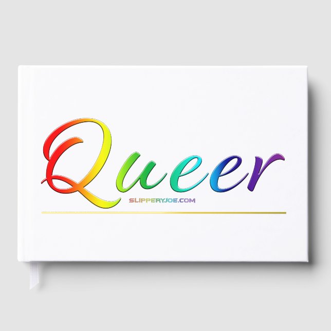 SlipperyJoe's queer single expressive word smooth  Foil Guest Book (Front)