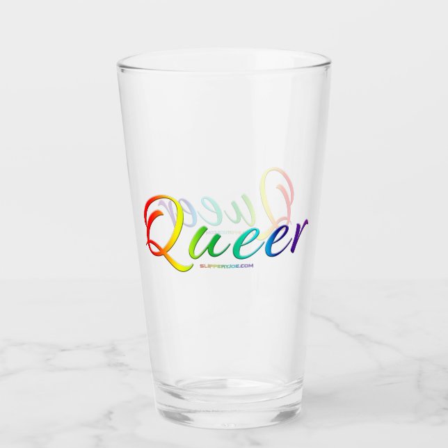 SlipperyJoe's queer single expressive word smooth  Glass (Front)