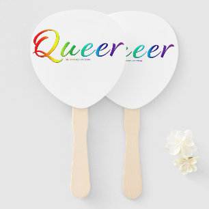 SlipperyJoe's queer single expressive word smooth Hand Fan
