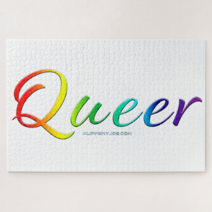 SlipperyJoe's queer single expressive word smooth Jigsaw Puzzle
