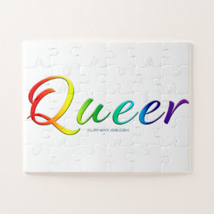 SlipperyJoe's queer single expressive word smooth Jigsaw Puzzle