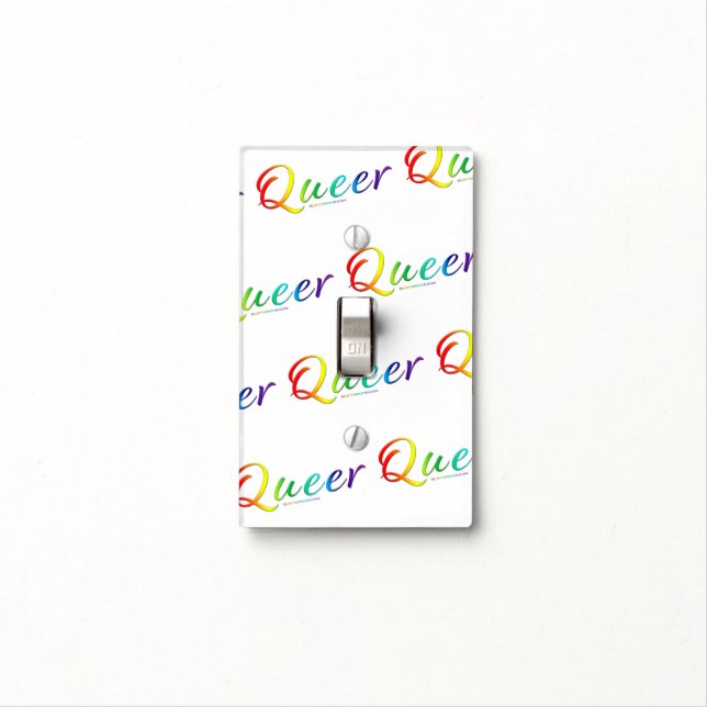 SlipperyJoe's queer single expressive word smooth  Light Switch Cover (In Situ)