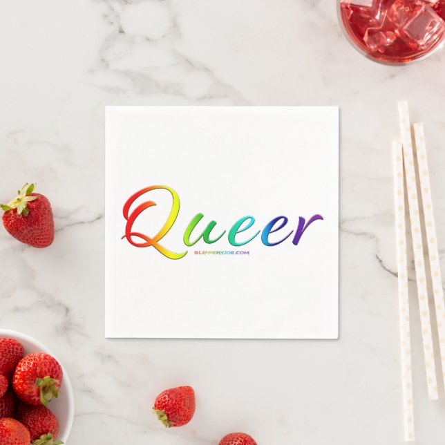 SlipperyJoe's queer single expressive word smooth  Napkins (Insitu)