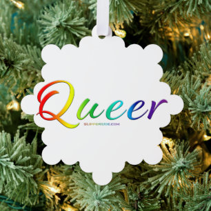SlipperyJoe's queer single expressive word smooth  Ornament Card