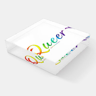 SlipperyJoe's queer single expressive word smooth  Paperweight