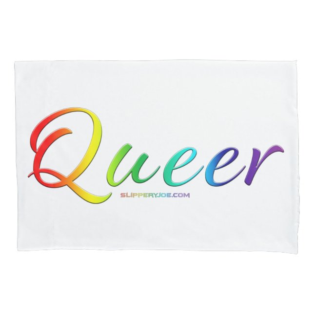 SlipperyJoe's queer single expressive word smooth  Pillow Case (Front)