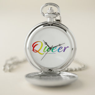 SlipperyJoe's queer single expressive word smooth Pocket Watch