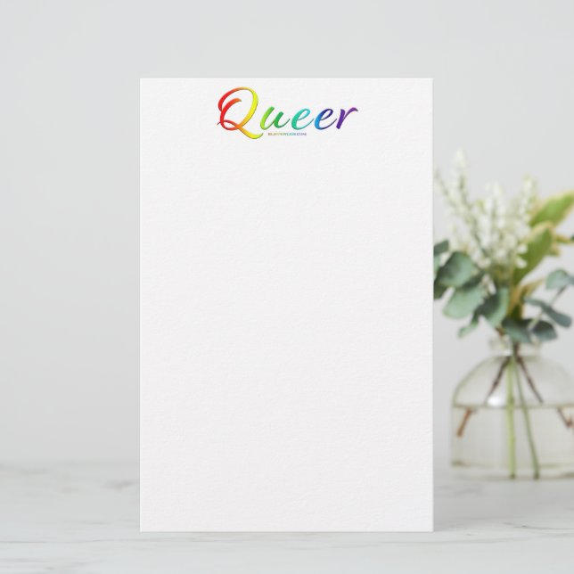 SlipperyJoe's queer single expressive word smooth  Stationery (Standing Front)