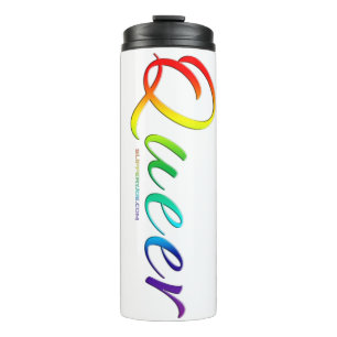 SlipperyJoe's queer single expressive word smooth Thermal Tumbler