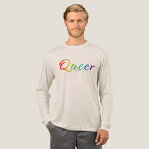 SlipperyJoe's queer single expressive word smooth Tri-Blend Shirt