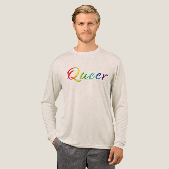 SlipperyJoe's queer single expressive word smooth  Tri-Blend Shirt (Full Front)