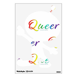 SlipperyJoe's queer single expressive word smooth Wall Decal