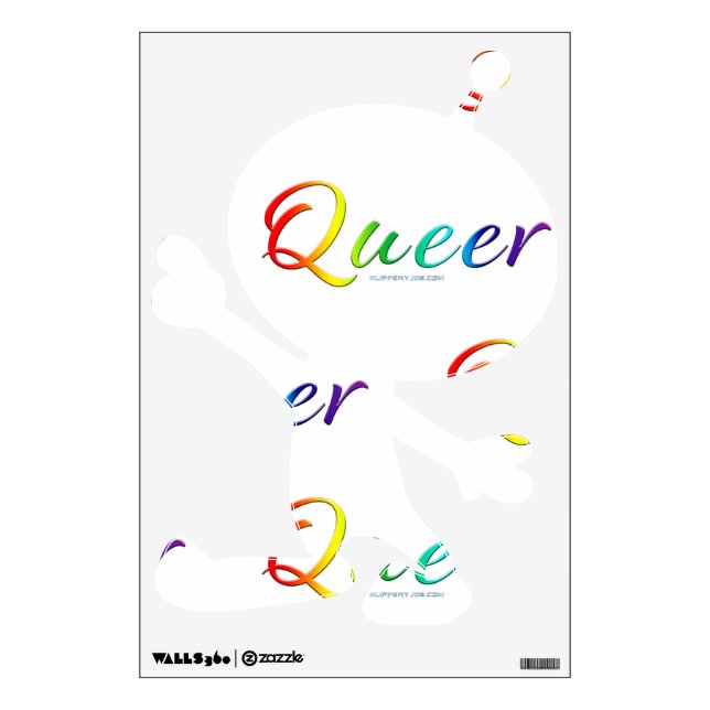 SlipperyJoe's queer single expressive word smooth  Wall Decal (Front)
