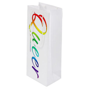 SlipperyJoe's queer single expressive word smooth Wine Gift Bag