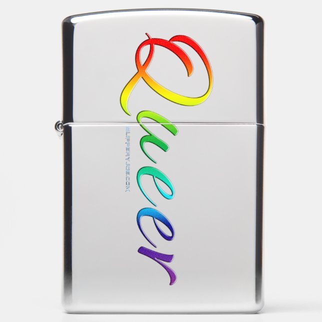 SlipperyJoe's queer single expressive word smooth  Zippo Lighter (Front)