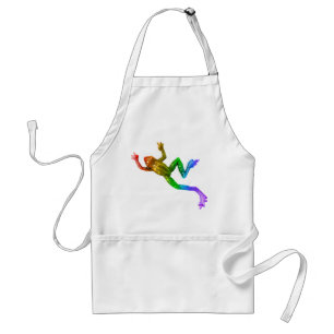 SlipperyJoe's rainbow colored frog rendered sculpt Adult Apron