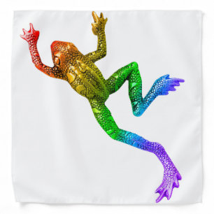 SlipperyJoe's rainbow colored frog rendered sculpt Bandana