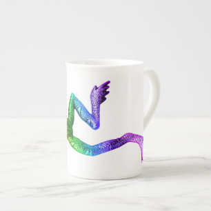 SlipperyJoe's rainbow colored frog rendered sculpt Bone China Mug