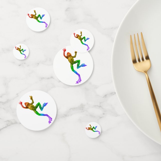 SlipperyJoe's rainbow colored frog rendered sculpt Confetti (Group)