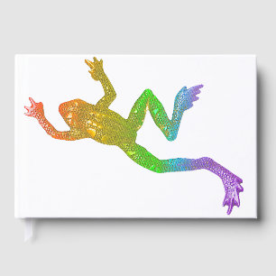 SlipperyJoe's rainbow colored frog rendered sculpt Foil Guest Book