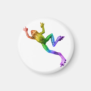 SlipperyJoe's rainbow colored frog rendered sculpt Magnet