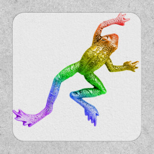 SlipperyJoe's rainbow colored frog rendered sculpt Patch