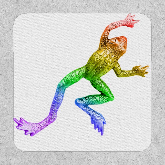 SlipperyJoe's rainbow colored frog rendered sculpt Patch (Front)