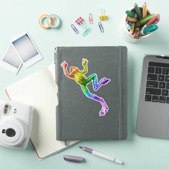 SlipperyJoe's rainbow colored frog rendered sculpt Sticker (iPad Cover)
