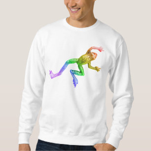 SlipperyJoe's rainbow colored frog rendered sculpt Sweatshirt