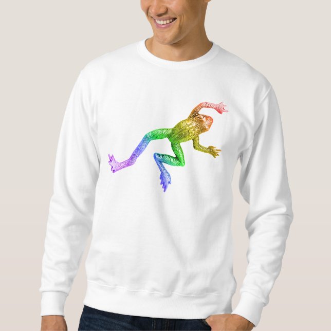 SlipperyJoe's rainbow colored frog rendered sculpt Sweatshirt (Front)