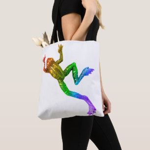 SlipperyJoe's rainbow colored frog rendered sculpt Tote Bag