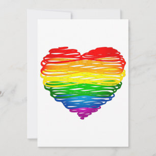 SlipperyJoe's rainbow colored heart scribbled swir Holiday Card