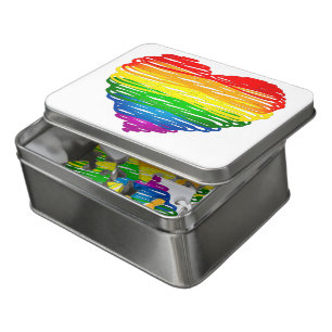SlipperyJoe's rainbow colored heart scribbled swir Jigsaw Puzzle
