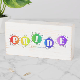 SlipperyJoe's rainbow colored pride sign bursts wi