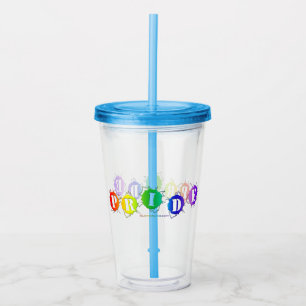 SlipperyJoe's rainbow colored pride sign bursts wi Acrylic Tumbler