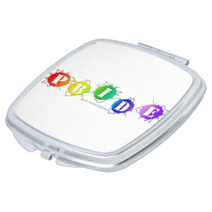 SlipperyJoe's rainbow colored pride sign bursts wi Compact Mirror