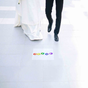 SlipperyJoe's rainbow colored pride sign bursts wi Floor Decals
