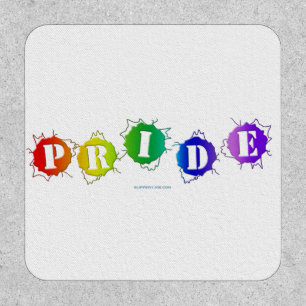 SlipperyJoe's rainbow colored pride sign bursts wi Patch