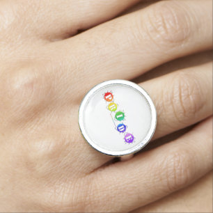 SlipperyJoe's rainbow colored pride sign bursts wi Ring