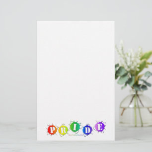 SlipperyJoe's rainbow colored pride sign bursts wi Stationery