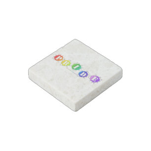 SlipperyJoe's rainbow colored pride sign bursts wi Stone Magnet