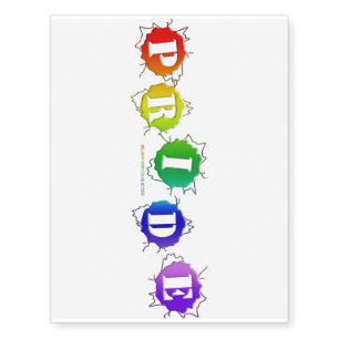 SlipperyJoe's rainbow colored pride sign bursts wi Temporary Tattoos