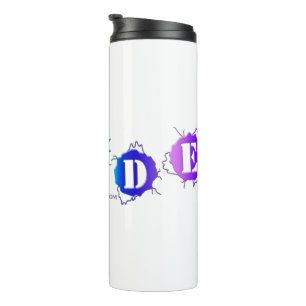 SlipperyJoe's rainbow colored pride sign bursts wi Thermal Tumbler