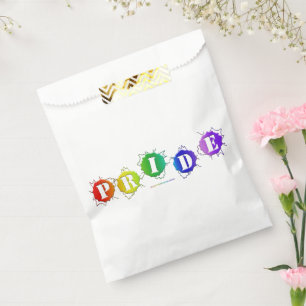 SlipperyJoe's rainbow colored pride sign word thre Favor Bag